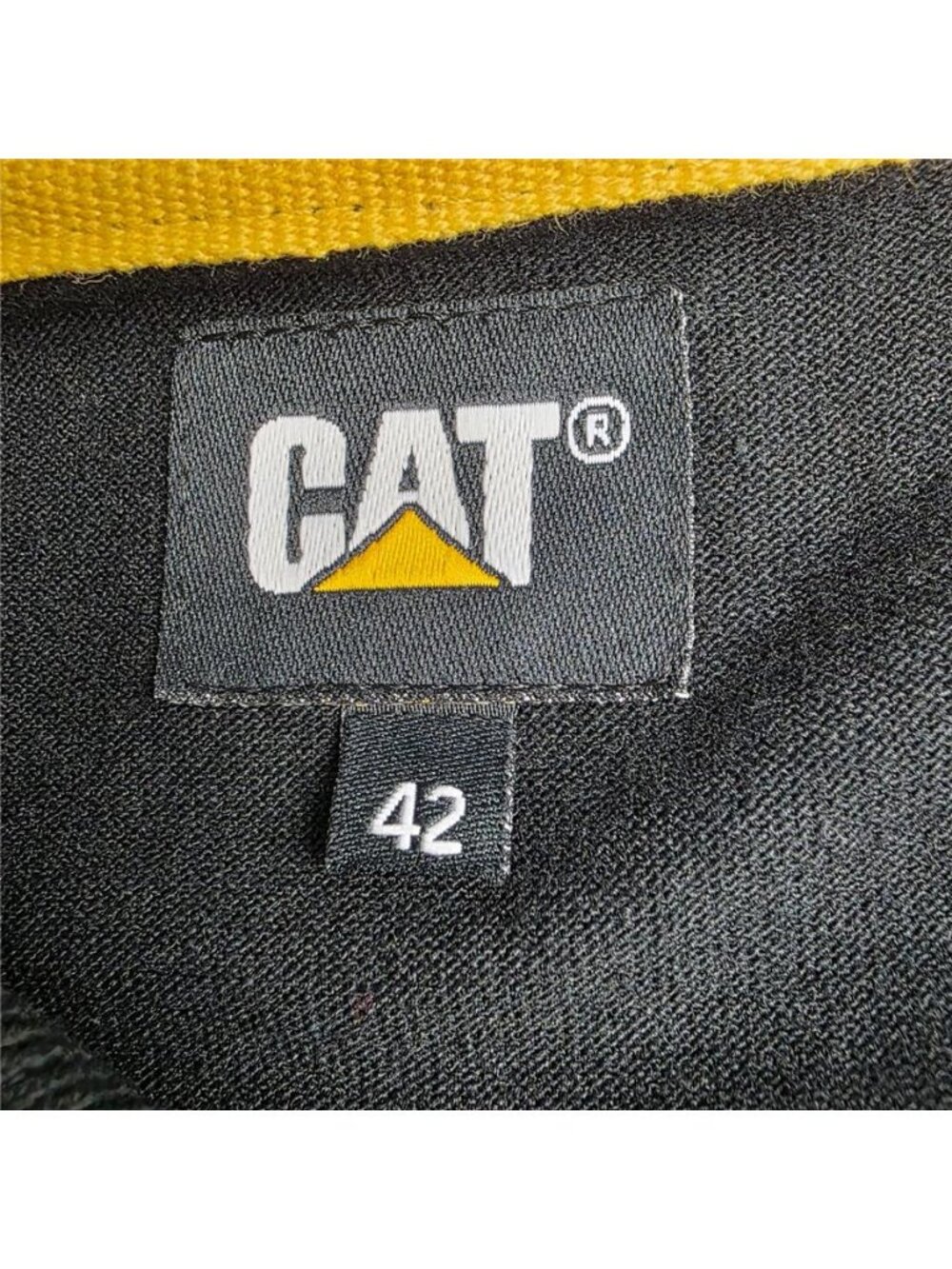CAT Caterpillar Colorblock Polo Shirt Black Gray Workwear Men’s XL 42 - Picture 5 of 8